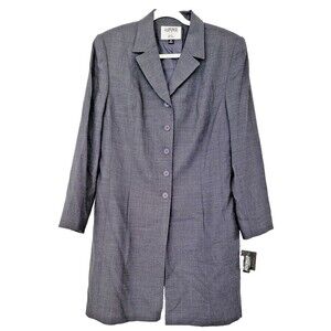 Kasper ASL 2 Piece Suit Blazer/ Jacket & Pants Gray Career Business Size 14 New